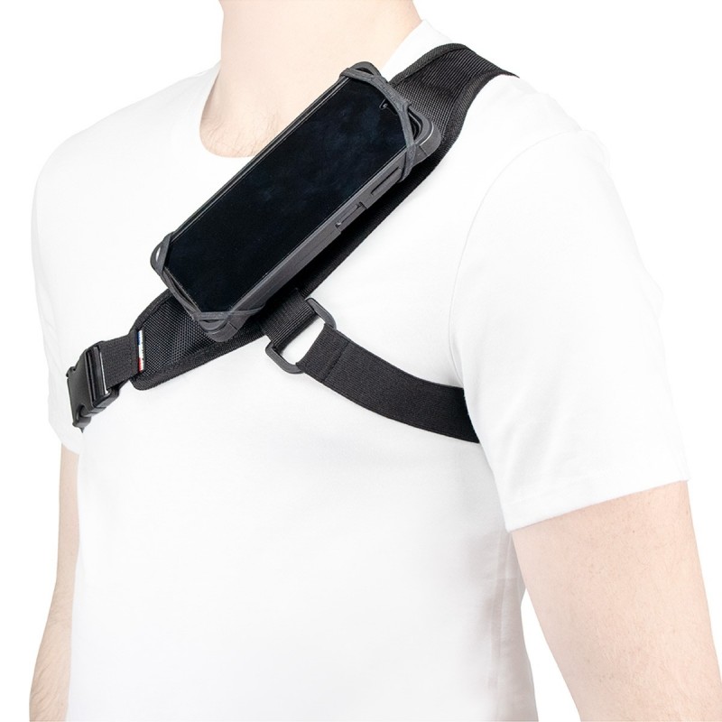 Chest strap with universal 5-7'' device holder